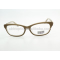 Óculos ópticos de óculos de acetato de cor natural com logotipo OEM